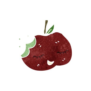 retro çizgi film ısırılmış elma