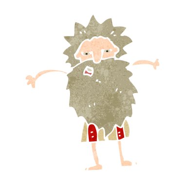 retro cartoon bearded old man