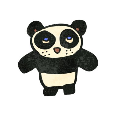 Retro karikatür panda