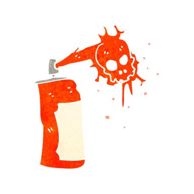 retro karikatür graffiti spreyi kutusu