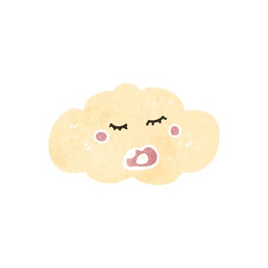 Retro karikatür beyaz bulut