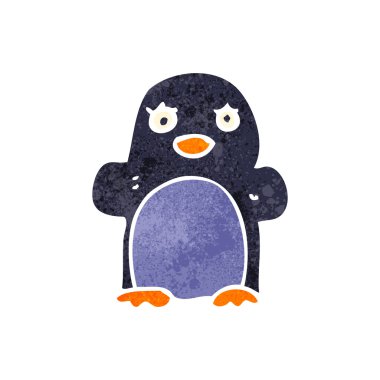Retro karikatür penguen