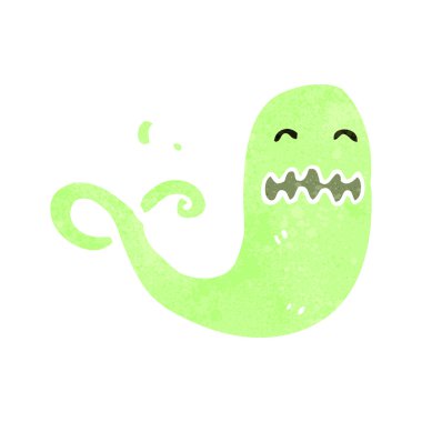 Retro karikatür yüzen hayalet