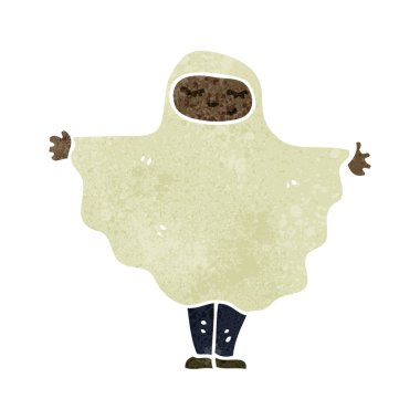 Retro karikatür kişi Hayalet kostümü