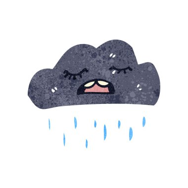 Retro çizgi film yağmur bulutu