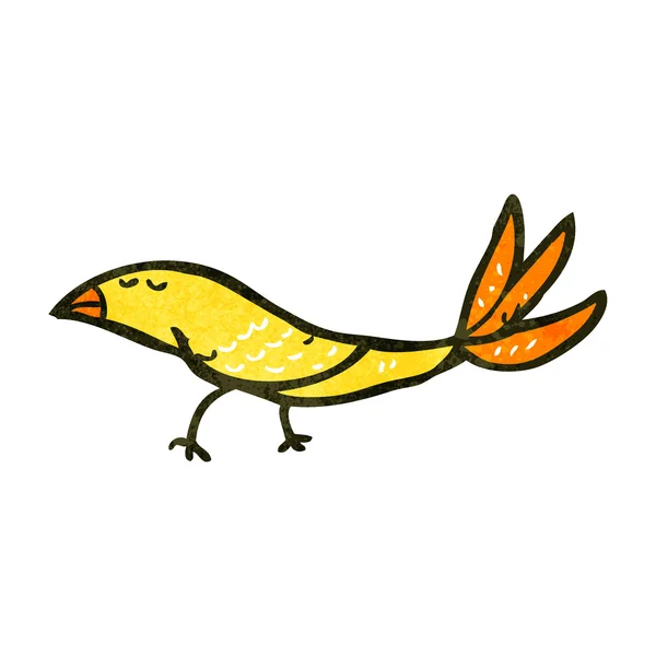 Retro cartoon yellow bird — Stock Vector