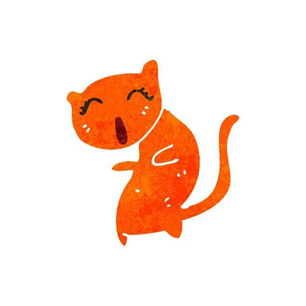 Retro tecknade roliga ingefära katt — Stock vektor