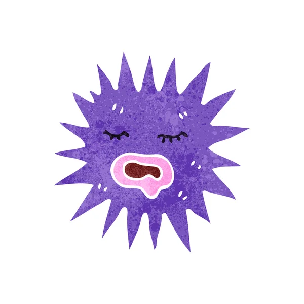 Desenhos animados retro spiky criatura do mar — Vetor de Stock