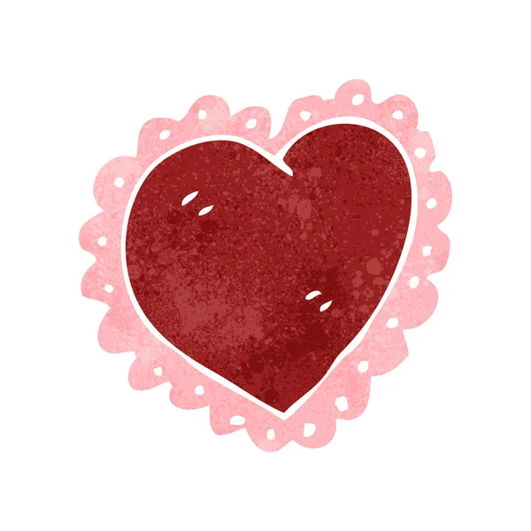Ретро мультфильм декоративный символ сердца — стоковый вектор