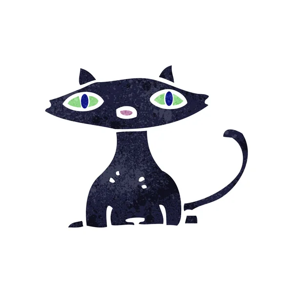 Retro dibujos animados gato negro — Archivo Imágenes Vectoriales
