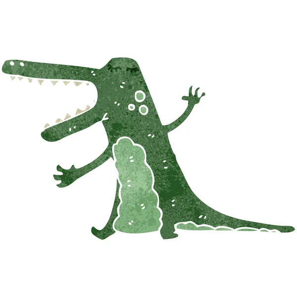 Crocodilo de desenhos animados retro — Vetor de Stock