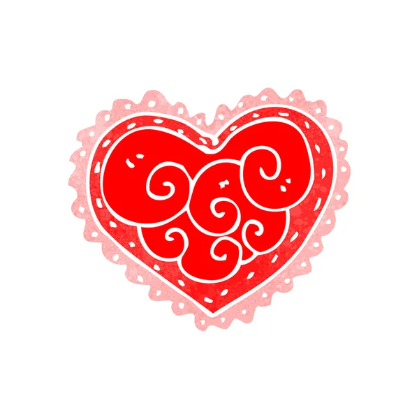 Ретро-мультяшное декоративное сердце — стоковый вектор