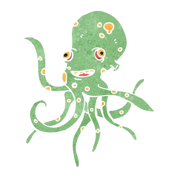 Pulpo de dibujos animados retro — Vector de stock