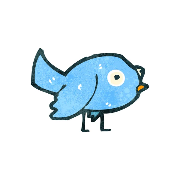 Pájaro azul de dibujos animados retro — Vector de stock