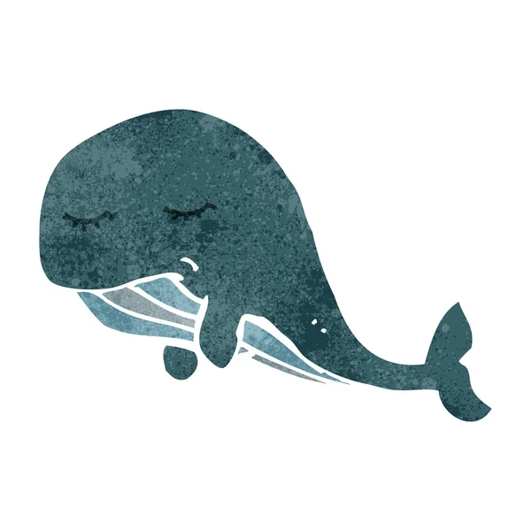 Retro tecknade whale — Stock vektor