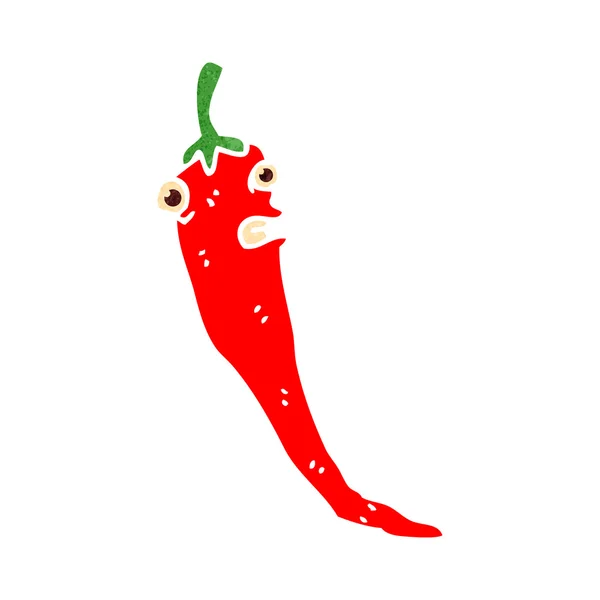 Retro cartoon chilli pepper — Stock Vector