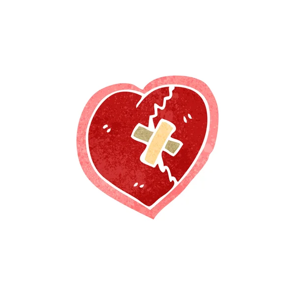 Retro tecknad hjärta symbol — Stock vektor