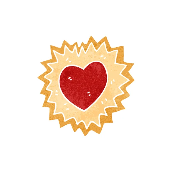 Retro kreslený symbol srdce — Stockový vektor