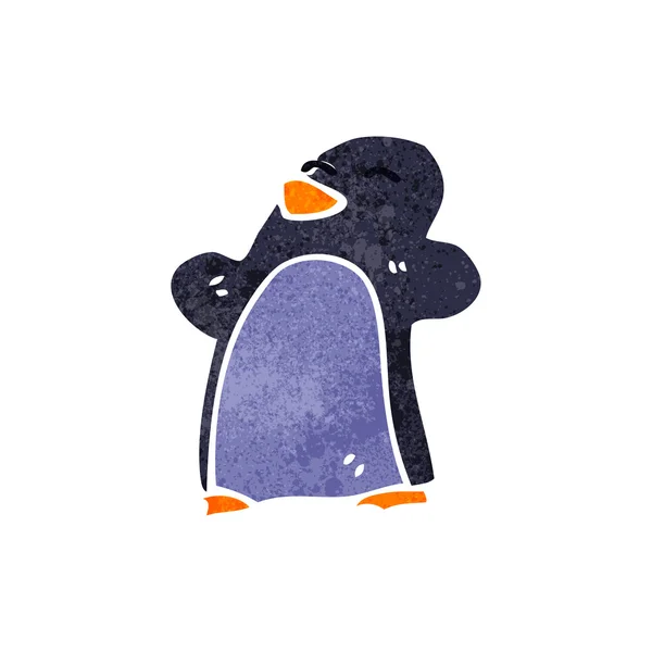 Pingouin dessin animé rétro — Image vectorielle