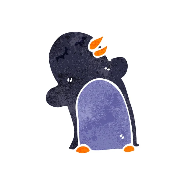 Pingüino de dibujos animados retro — Archivo Imágenes Vectoriales