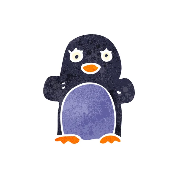 Pingouin dessin animé rétro — Image vectorielle