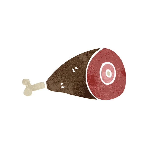 Picior de desene animate retro de carne — Vector de stoc