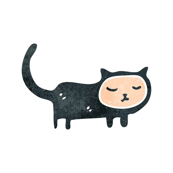 Retro desenho animado engraçado gato preto — Vetor de Stock