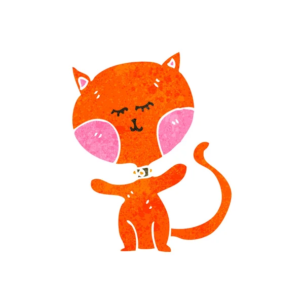 Retro cartoon ginger cat — Stock Vector