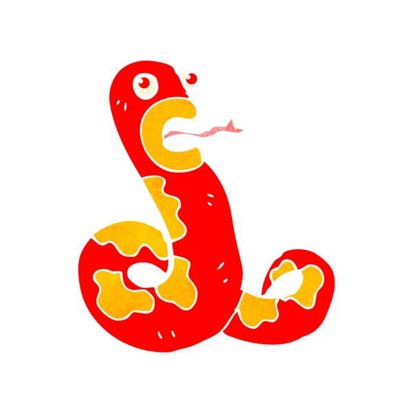 Serpiente venenosa de dibujos animados retro — Vector de stock