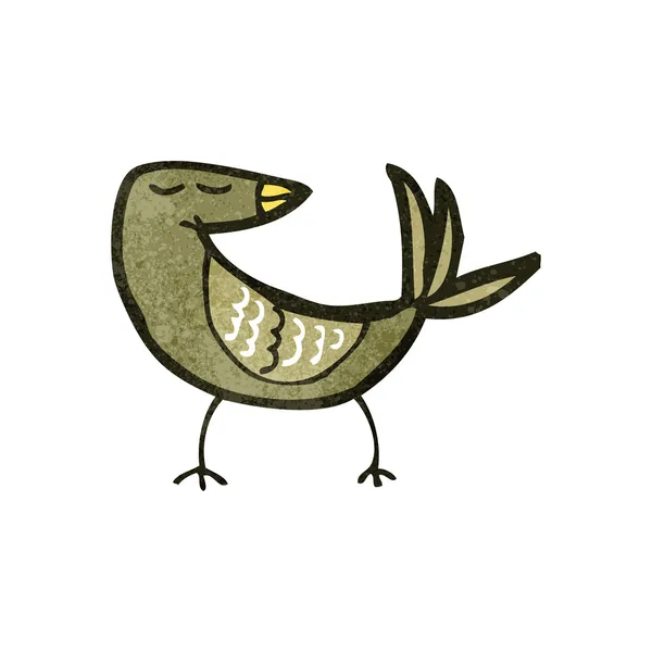 Retro tecknade fågeln — Stock vektor