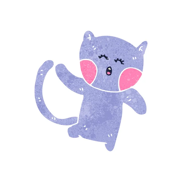 Divertido gato de dibujos animados retro — Vector de stock