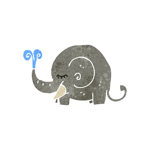 Elefante de desenhos animados retrô — Vetor de Stock