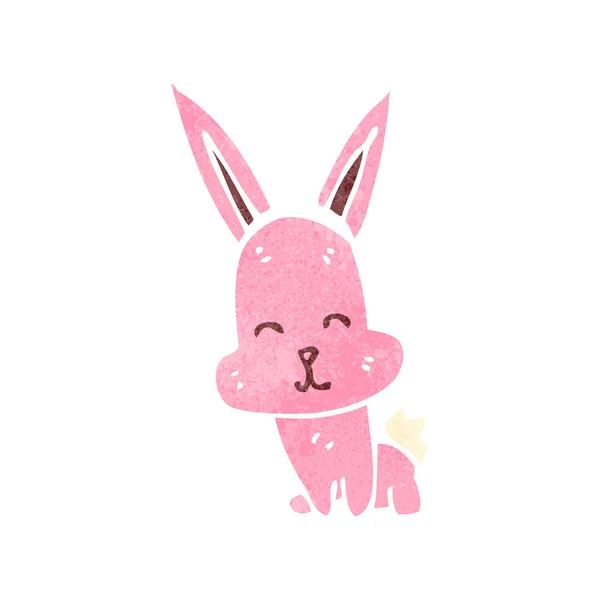 Retro cartoon pink bunny rabbit — Stock Vector