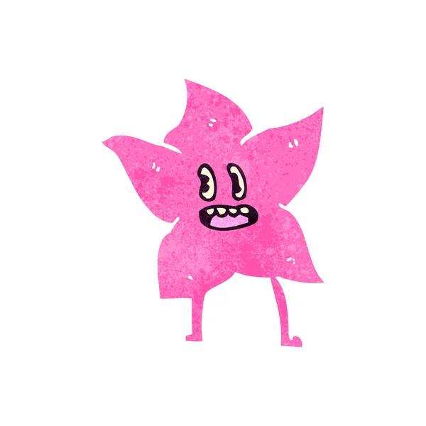 Retro desenho animado estrela rosa — Vetor de Stock