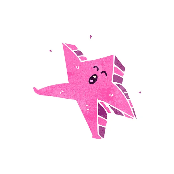 Rétro dessin animé étoile rose — Image vectorielle