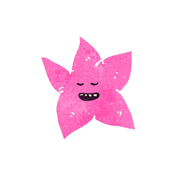 Retro caricatura estrella rosa — Vector de stock