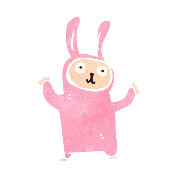 レトロ漫画ウサギの衣装 — ストックベクタ