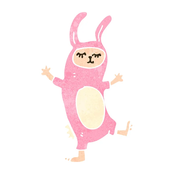 Retro cartoon konijn kostuum — Stockvector