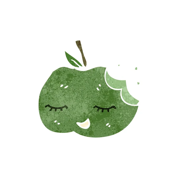 Ρετρό καρτούν δάγκωμα μήλο — Διανυσματικό Αρχείο