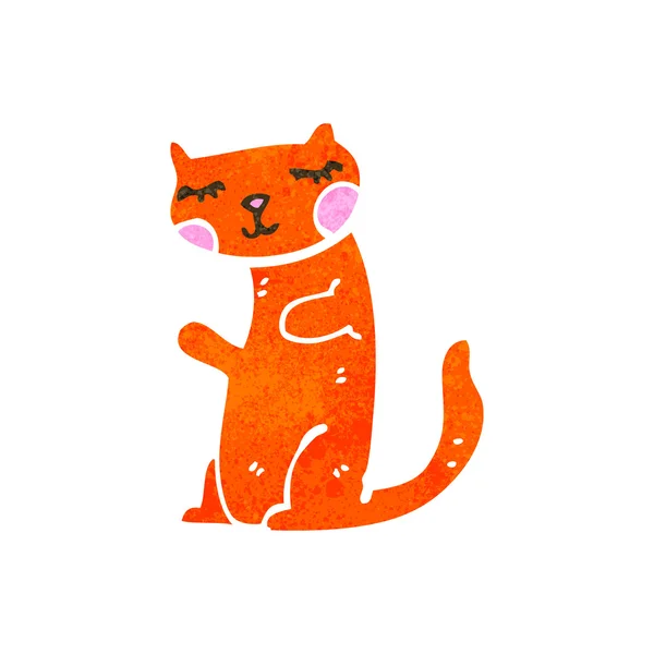 Retro dibujos animados divertido jengibre gato — Vector de stock