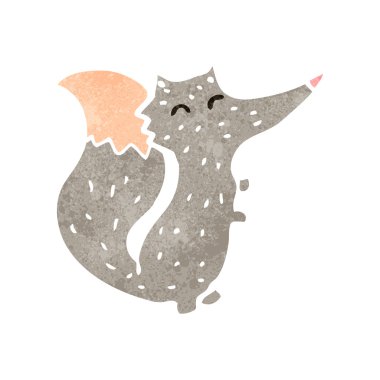 Retro çizgi film küçük kurt