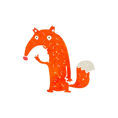 Retro karikatür komik tilki