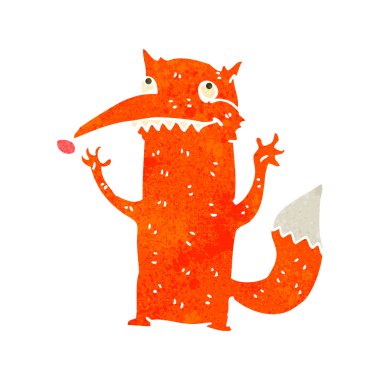 Retro karikatür komik tilki