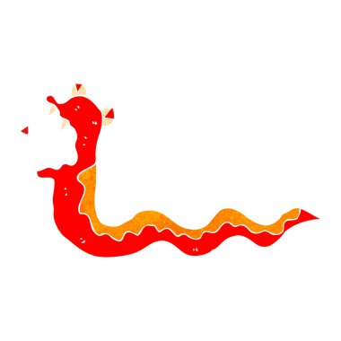 Retro karikatür zehirli yılan