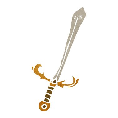 Retro karikatür kılıç