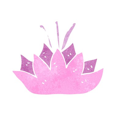 Retro karikatür lotus çiçeği