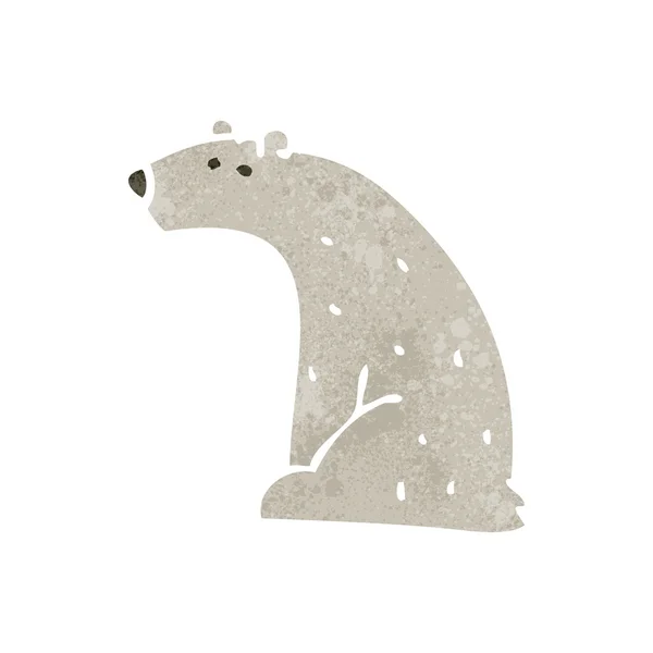 Urso polar retrô dos desenhos animados — Vetor de Stock