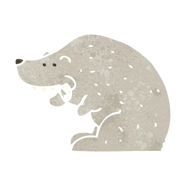 Caricature rétro ours polaire — Image vectorielle