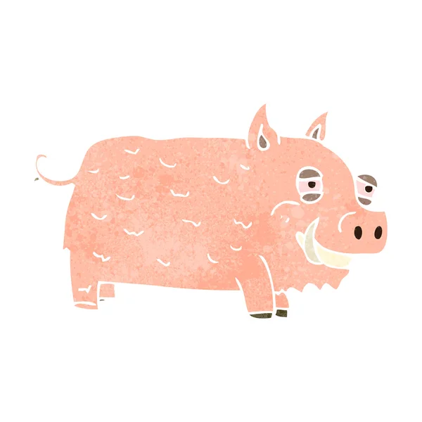 Retro cartoon pig — Stock Vector