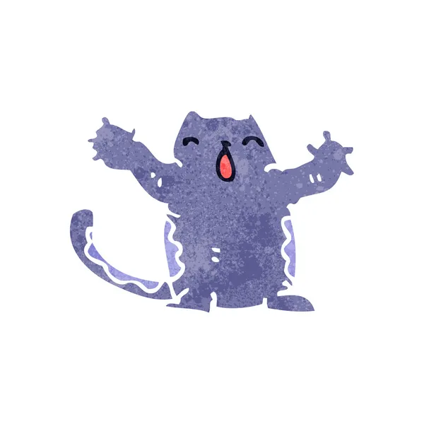 レトロな漫画面白い猫 — ストックベクタ